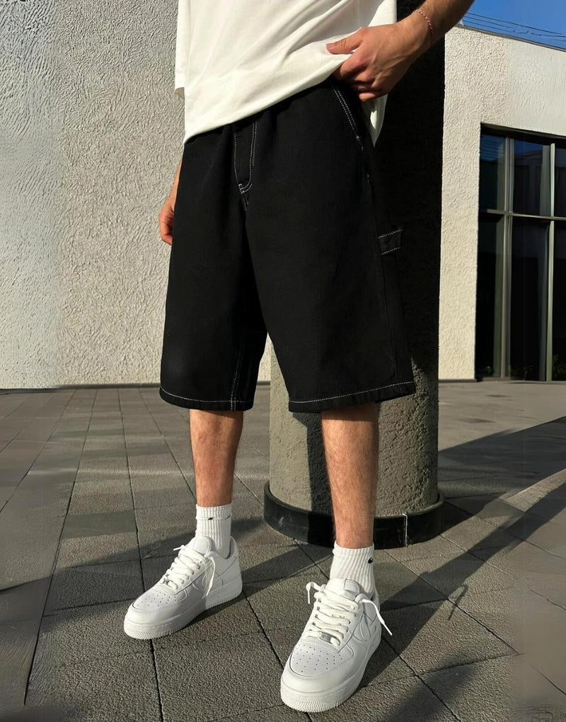Men's Premium Baggy Long Denim Shorts - STREETMODE™