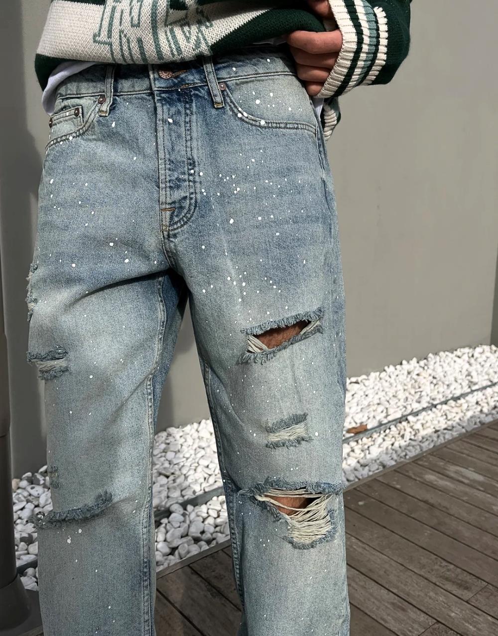 Men's Premium Distressed Baggy Mom Jeans - STREETMODE™