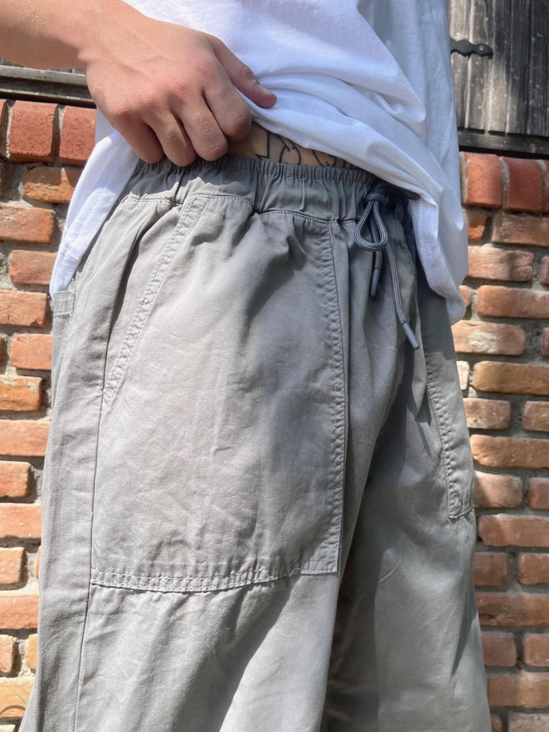 Men's Premium Parachute Elastic Waist Trousers Gray - STREETMODE™
