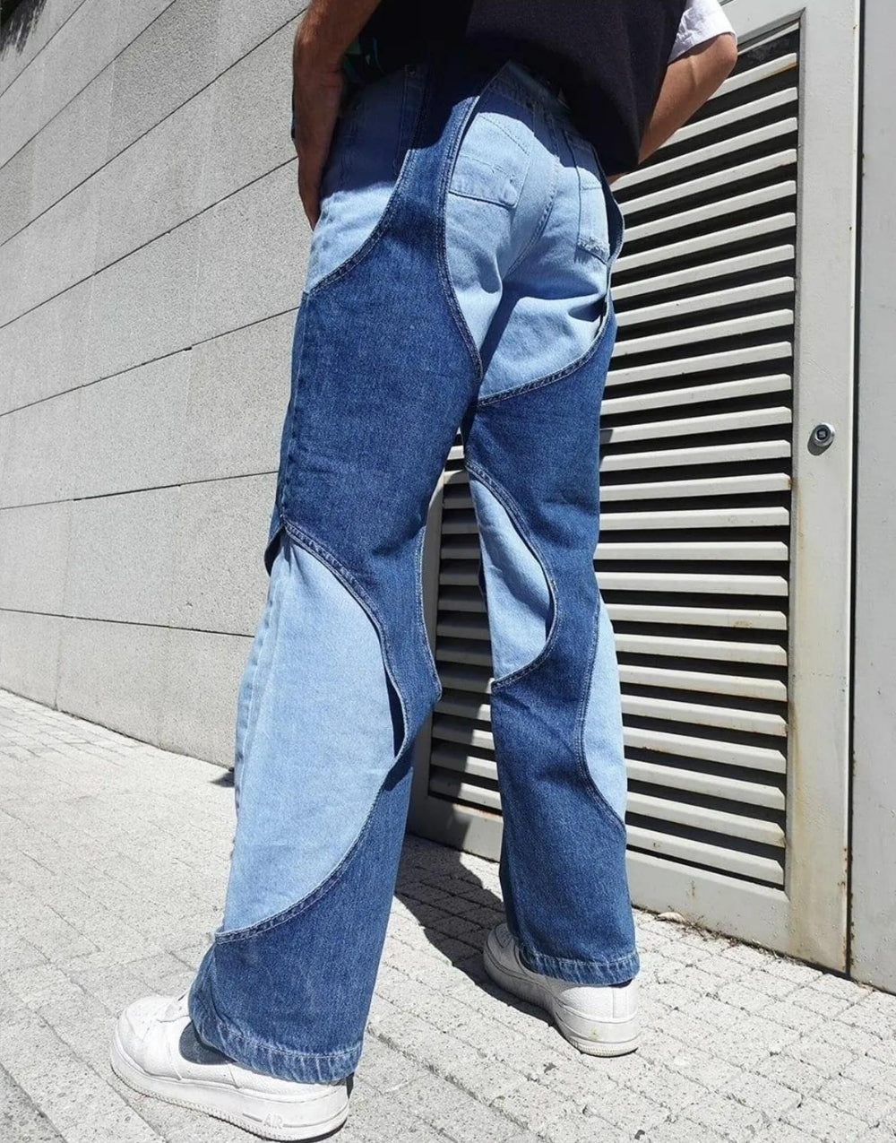 Men's Premium Retro Baggy Denim Trousers Blue - STREETMODE™
