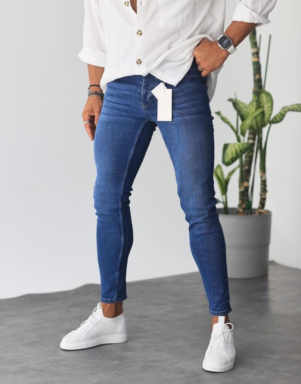 Men's Premium Slim Fit Jeans Blue Trousers - STREETMODE™
