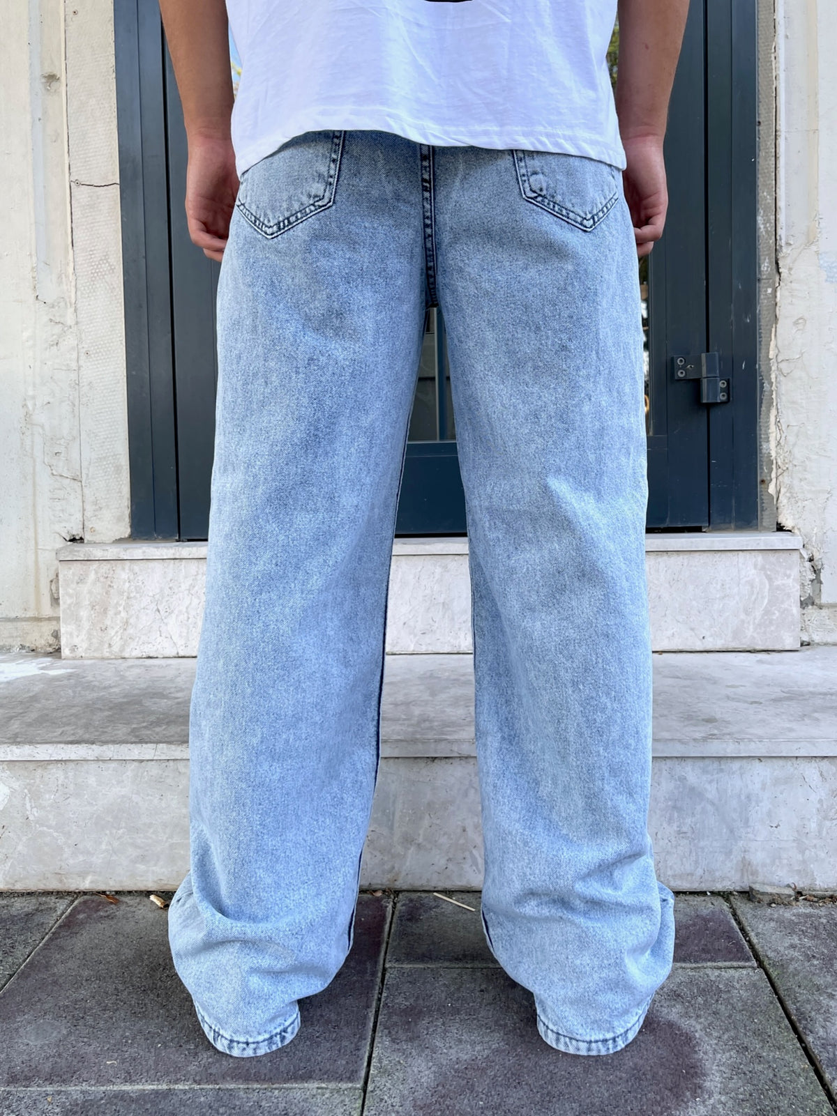 Men's Premium Starry Patch Baggy Blue Trousers - STREETMODE™