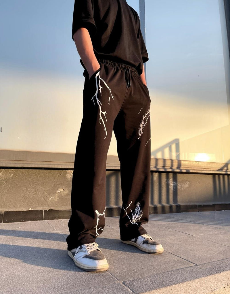 Men's Premium Thin Lightning Baggy Sweatpants - STREETMODE™