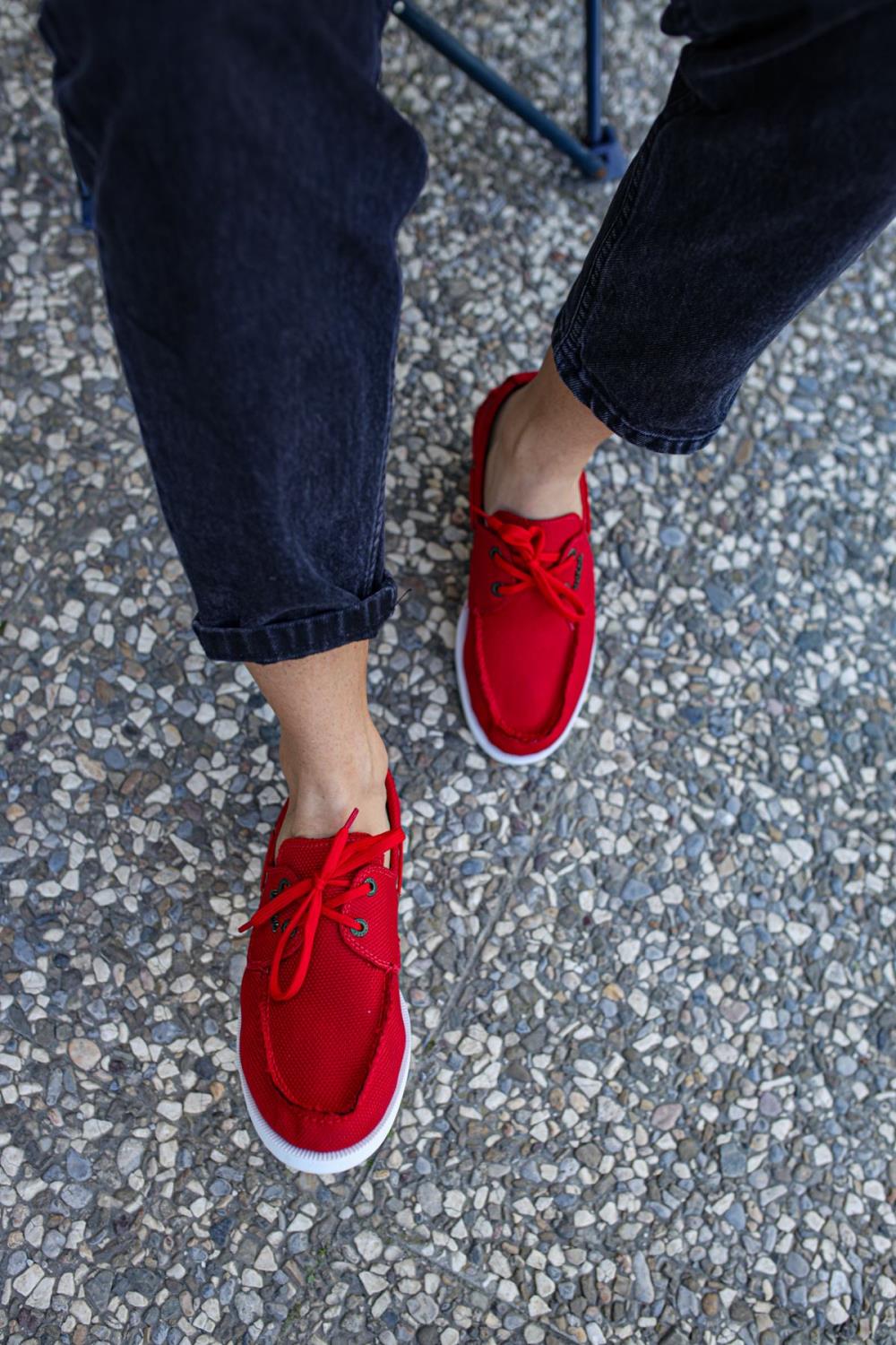 Men's Red Seasonal Casual Linen Shoes - STREETMODE™