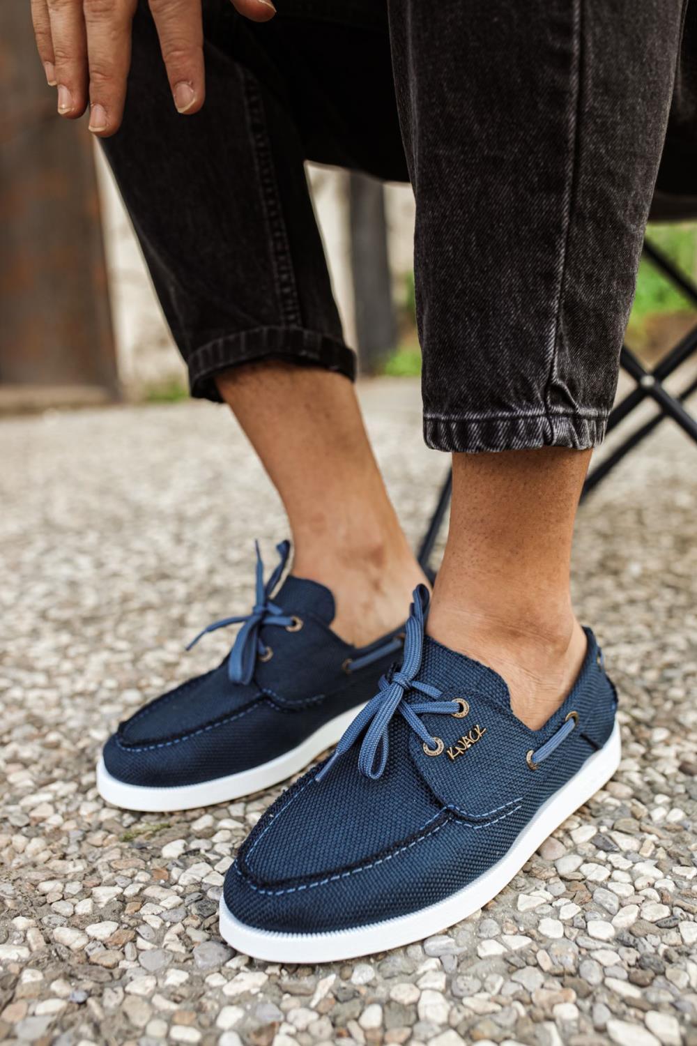 Men's Seasonal Linen Shoes 008 Blue - STREETMODE™