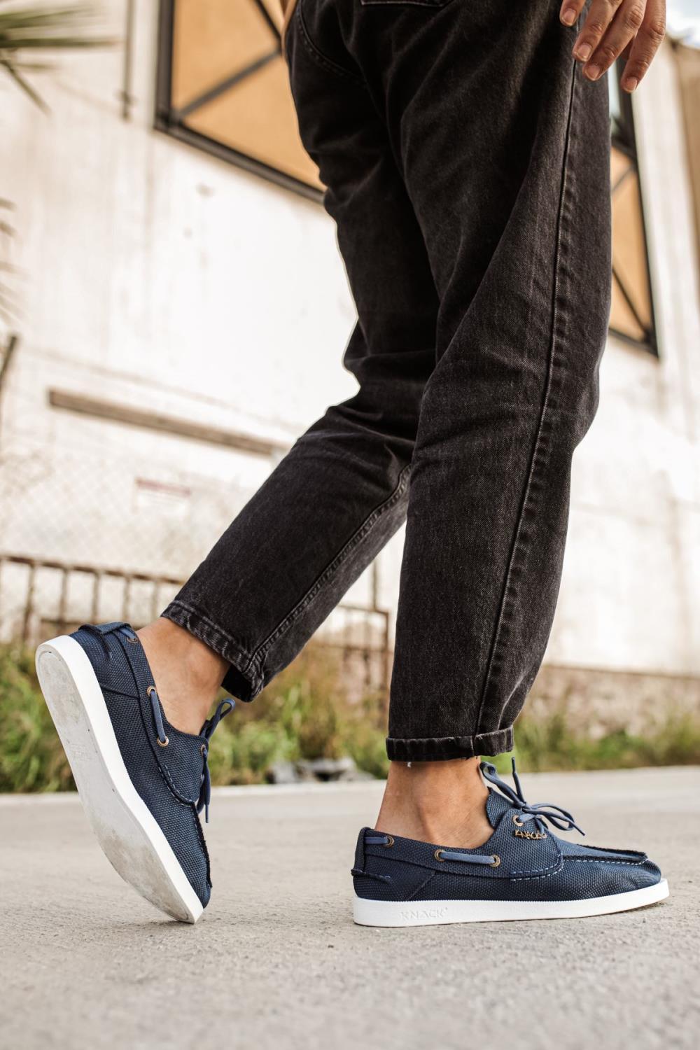 Men's Seasonal Linen Shoes 008 Blue - STREETMODE™