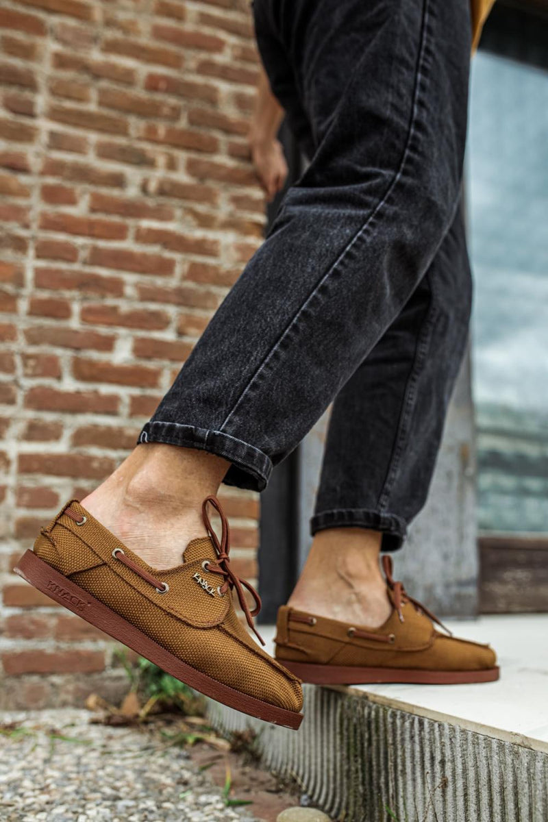 Men's Seasonal Linen Shoes 008 Brown - STREETMODE™