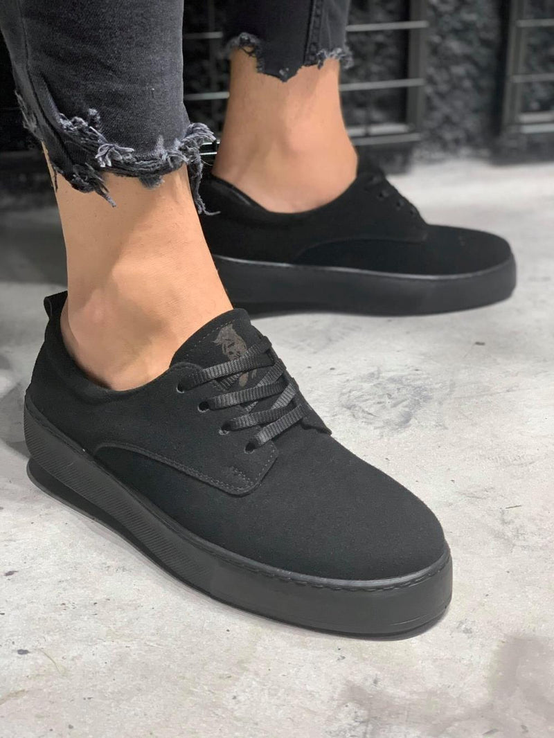 Men's Sneaker Casual Shoes 077 Black Suede (Black Sole) - STREETMODE™
