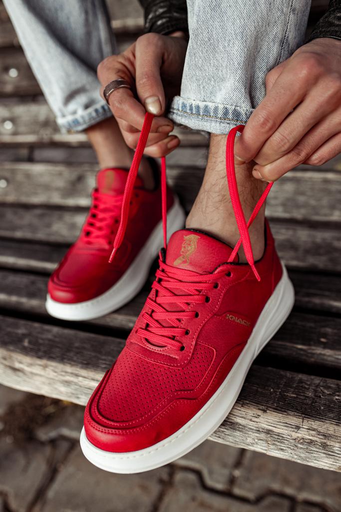 Men's Sneaker Casual Shoes 707 Red - STREETMODE™