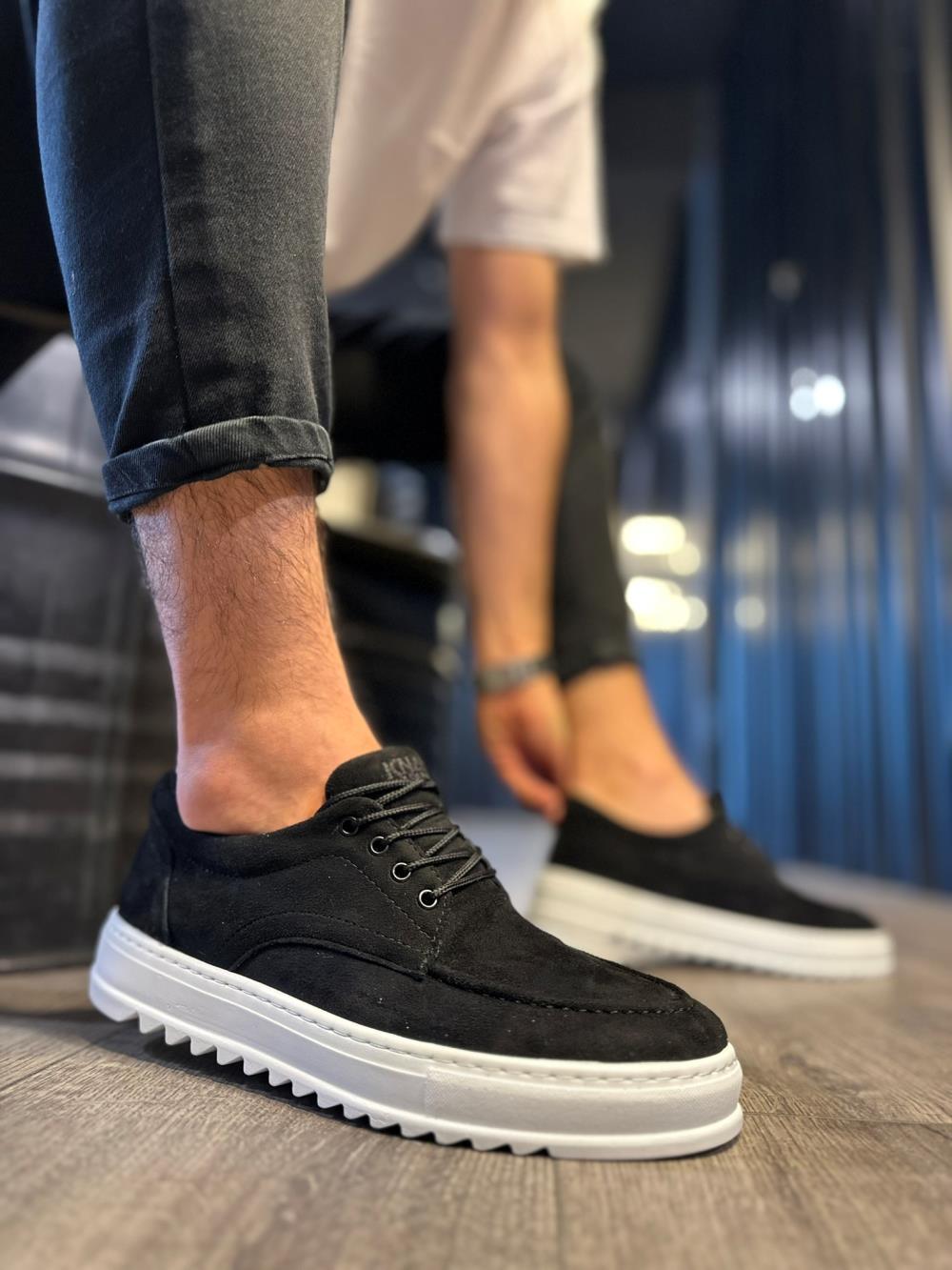 Men's Sneaker Daily Shoe T12 Black Suede - STREETMODE™