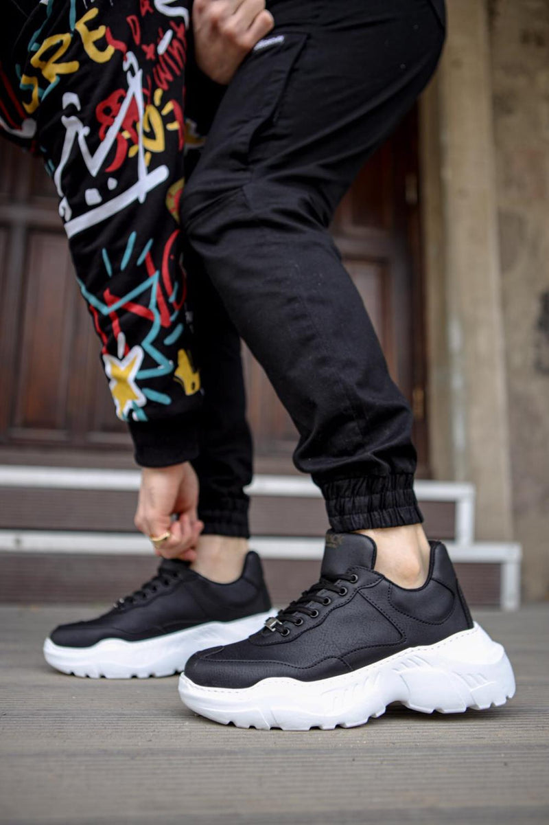 Men's Sneaker High Top Casual Shoes N75 Black - STREETMODE™