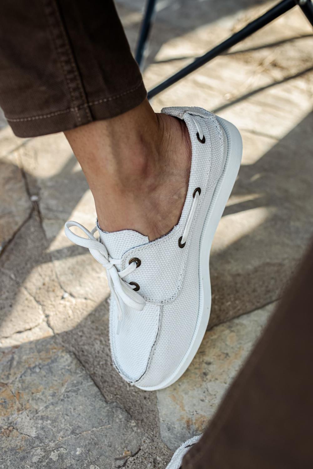 Men's Sneaker Seasonal Linen Shoes 008 White - STREETMODE™
