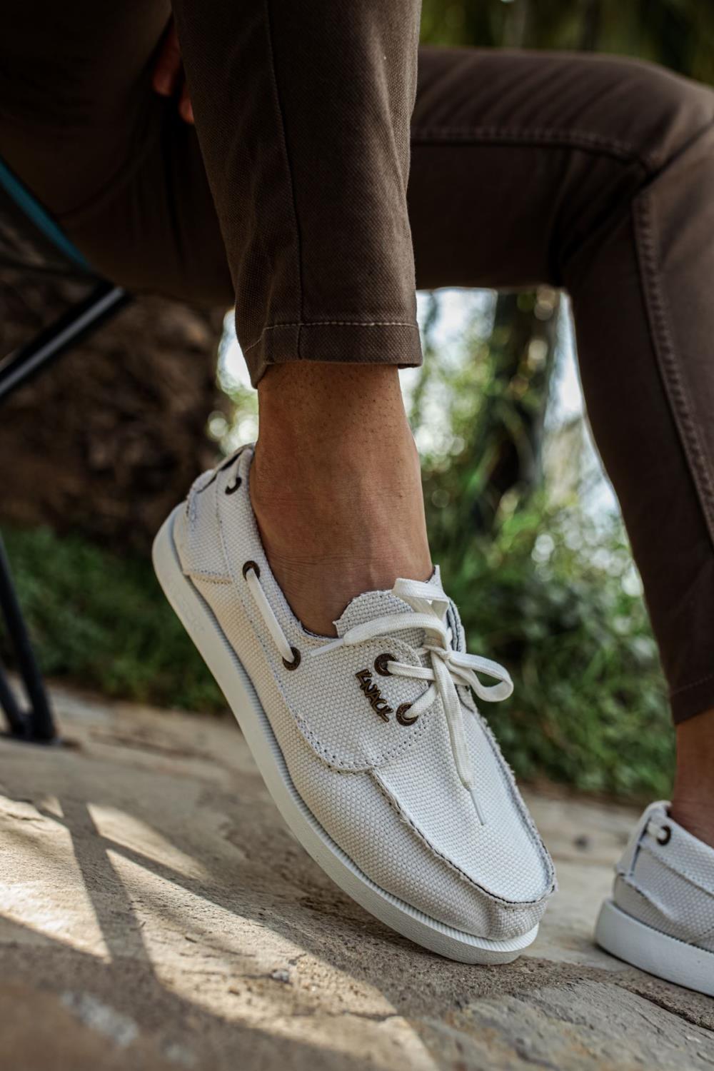 Men's Sneaker Seasonal Linen Shoes 008 White - STREETMODE™
