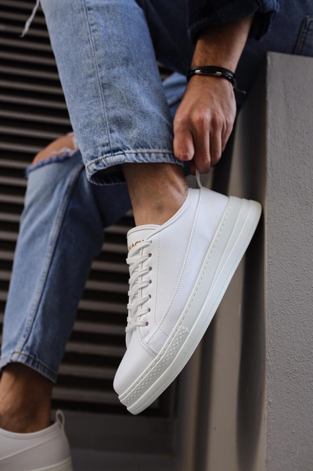 Men's Sneakers Shoes Code 010 White - STREETMODE™