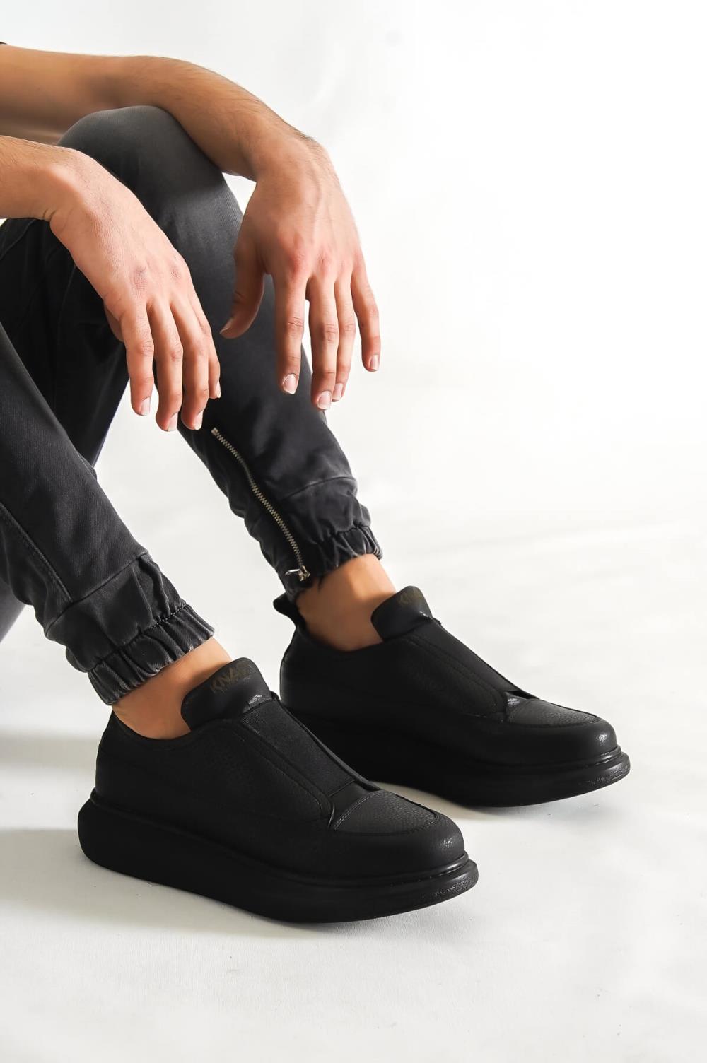 Men's STM Design Shoes 911 Black (Black Sole) - STREETMODE™