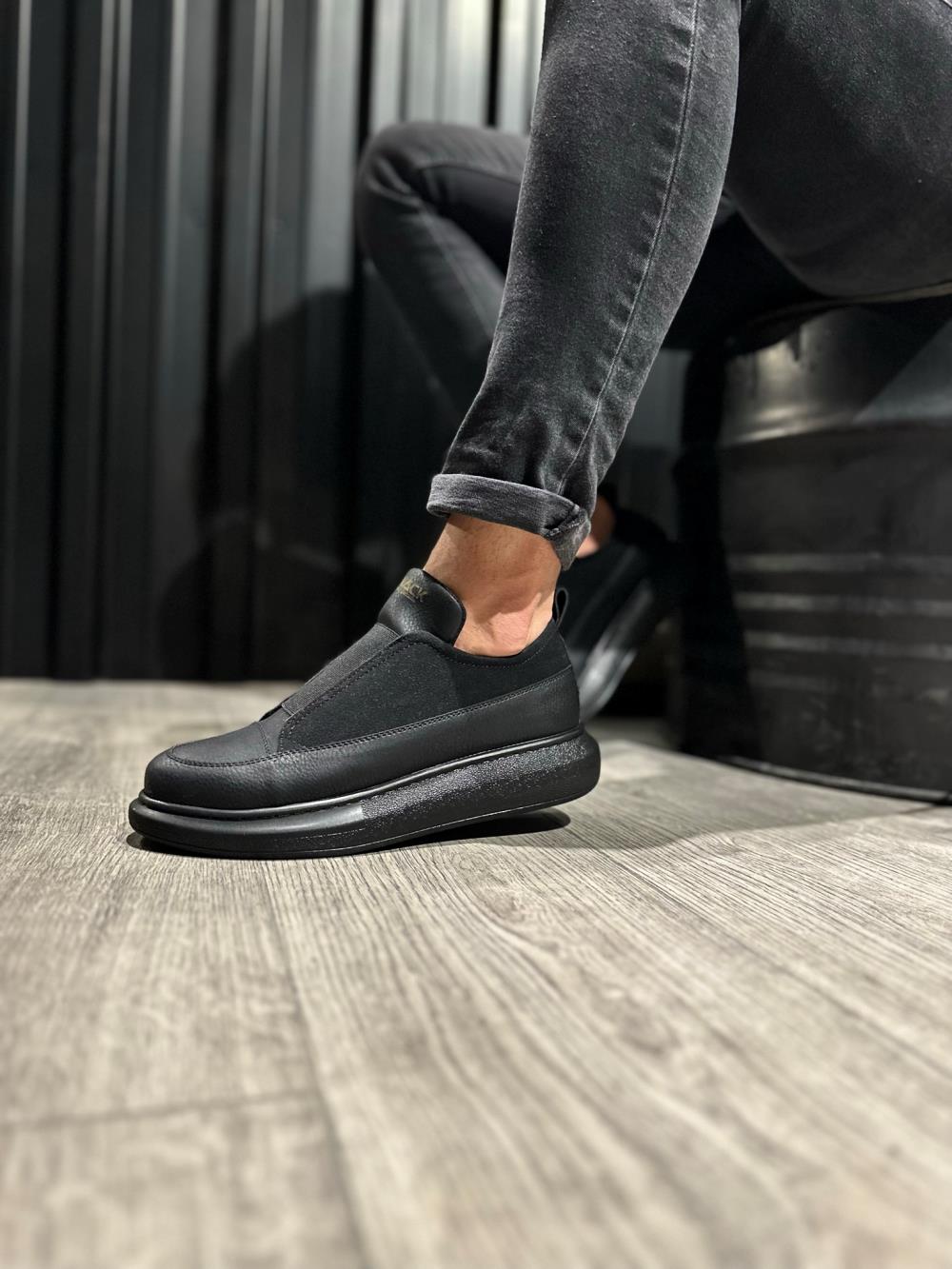Men's STM Design Shoes 911 Black (Black Sole) - STREETMODE™