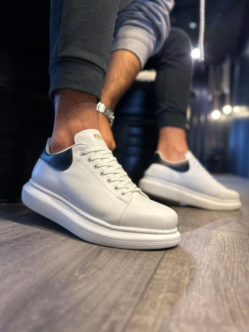 Men's White High Sole Casual Sneaker Sports Shoes - STREETMODE™
