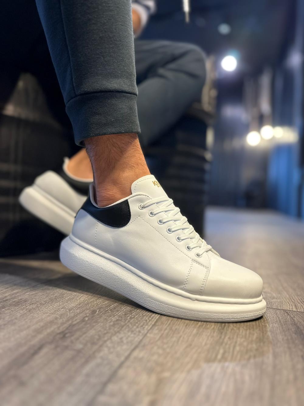 Men's White High Sole Casual Sneaker Sports Shoes - STREETMODE™