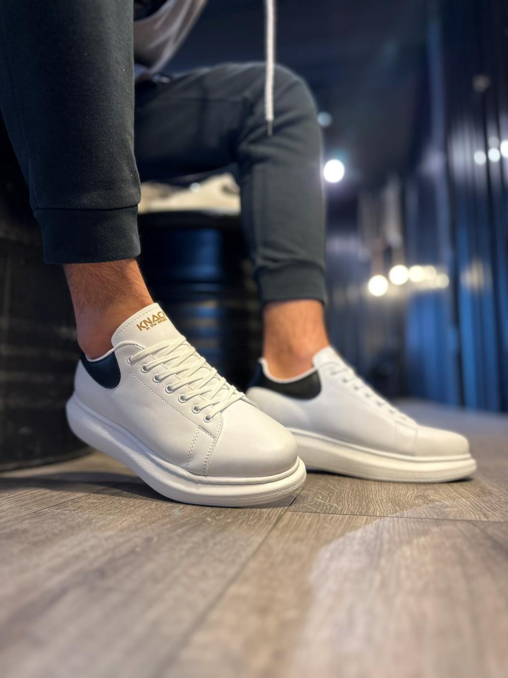 Men's White High Sole Casual Sneaker Sports Shoes - STREETMODE™