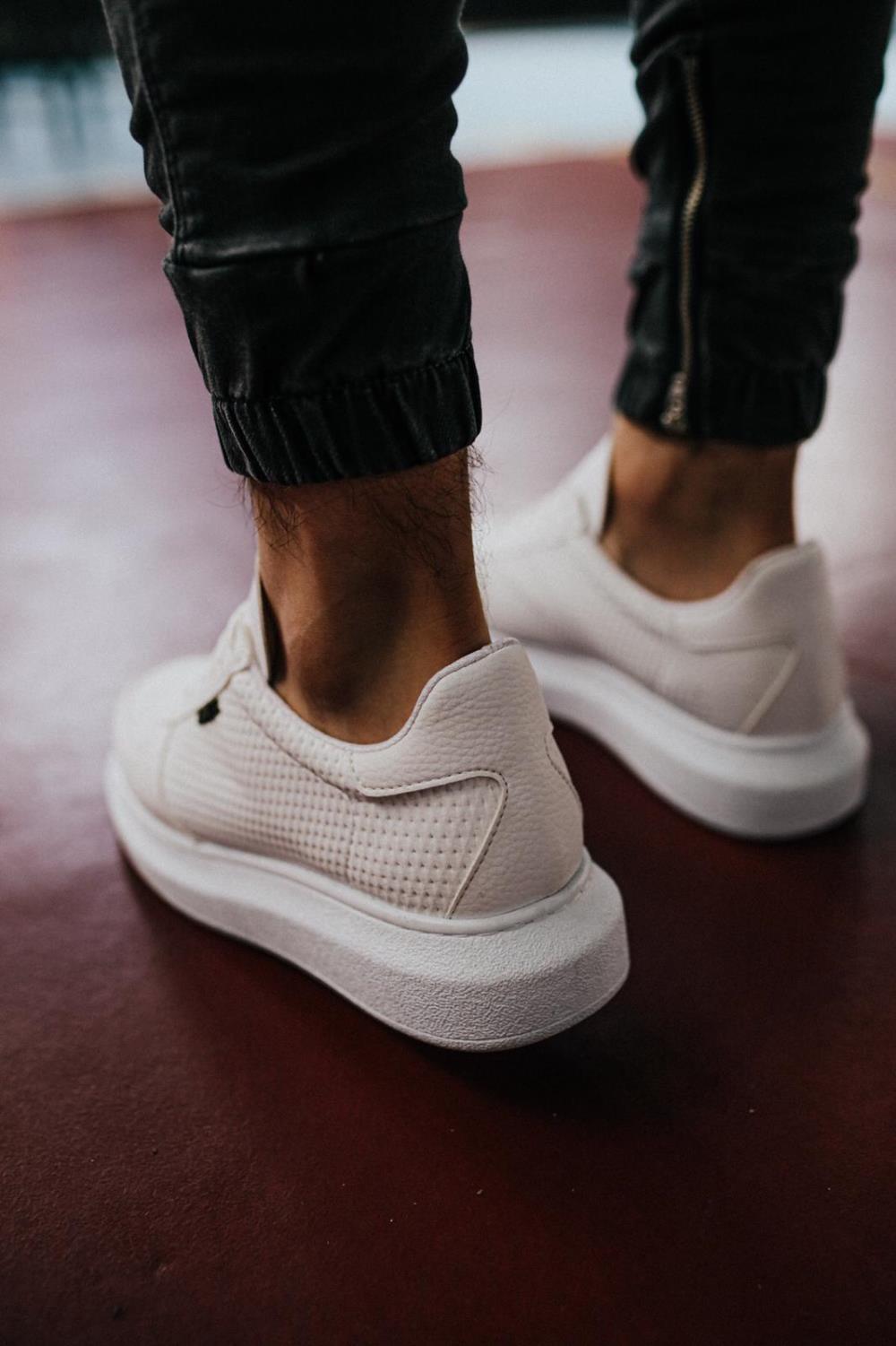 Men's White High Sole Casual Sneaker Sports Shoes - STREETMODE™