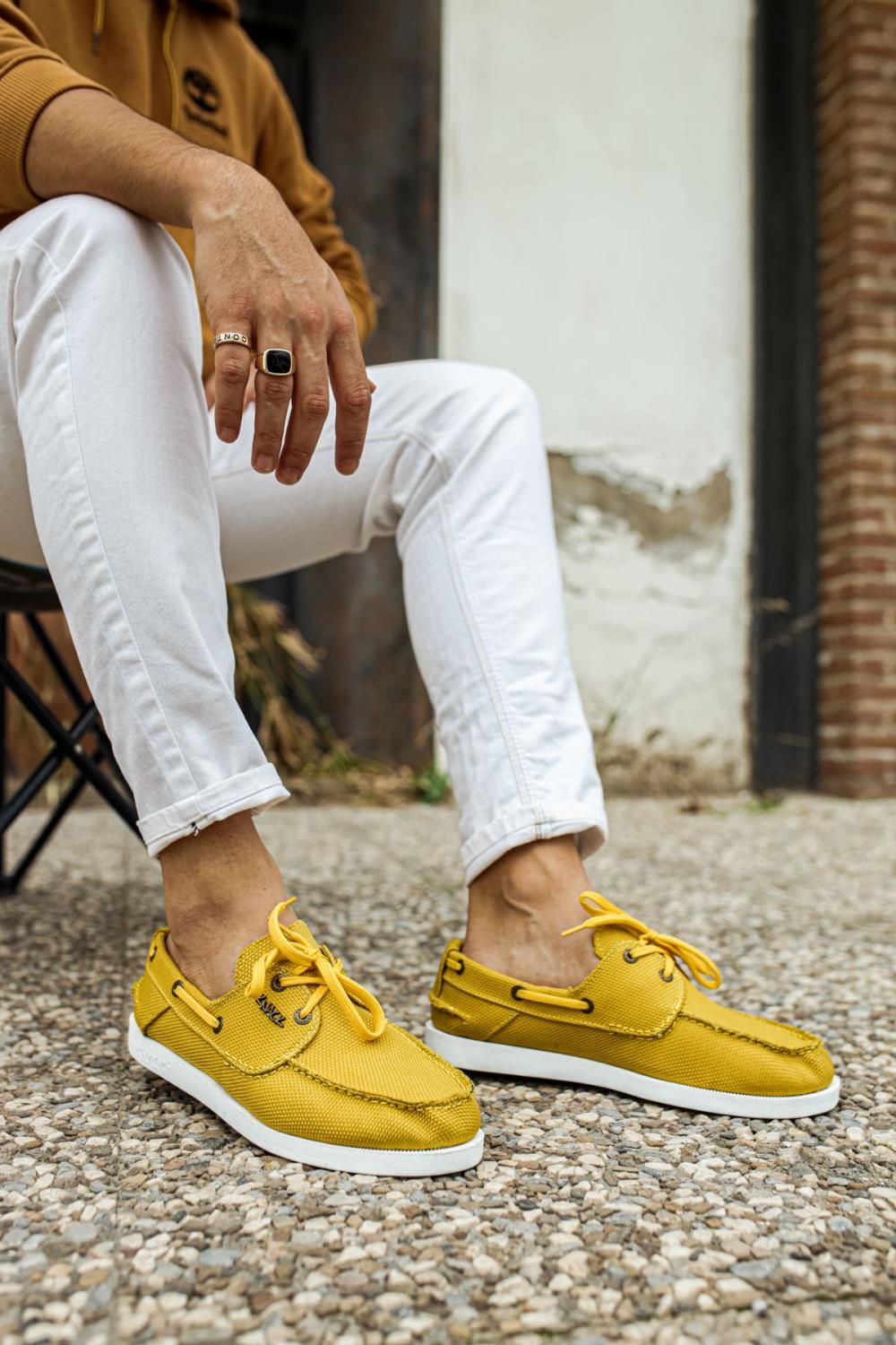 Men's Yellow Seasonal Casual Linen Shoes - STREETMODE™