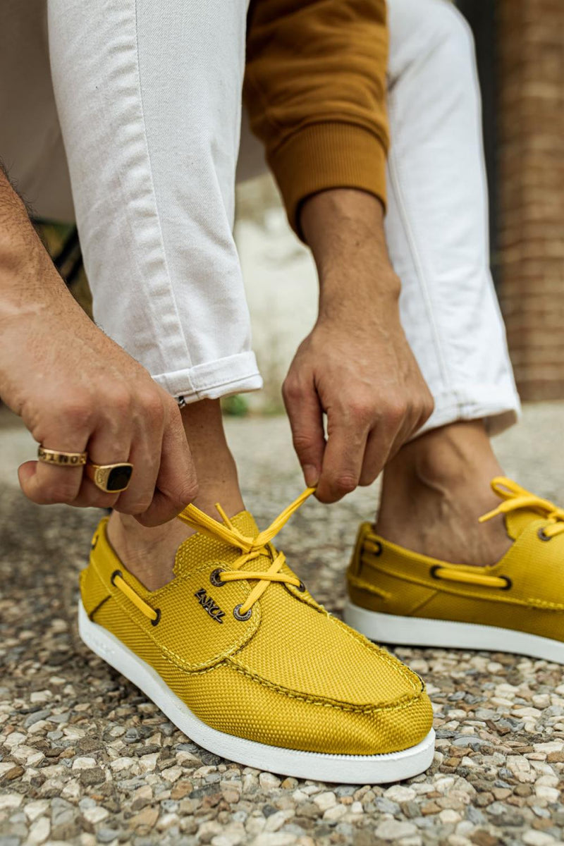 Men's Yellow Seasonal Casual Linen Shoes - STREETMODE™