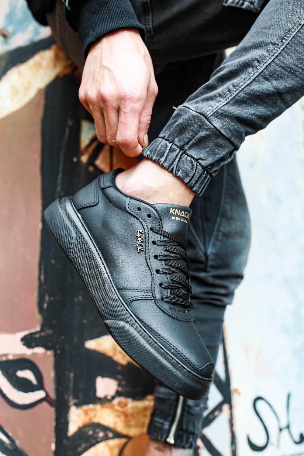Mens Casual Sneaker Shoes 222 Full Black - STREETMODE™