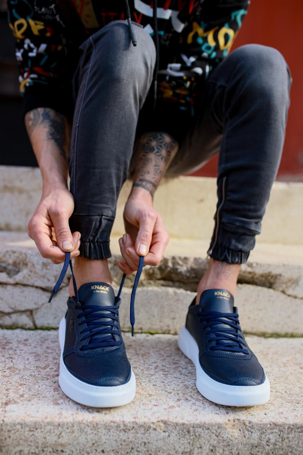 Mens Casual Sneaker Shoes 222 Navy - STREETMODE™