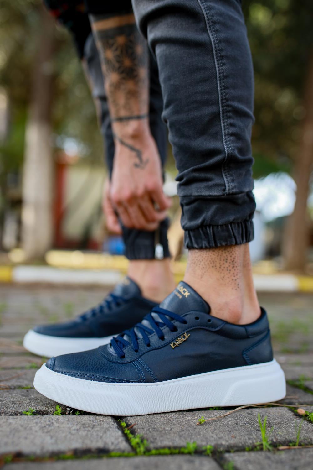 Mens Casual Sneaker Shoes 222 Navy - STREETMODE™