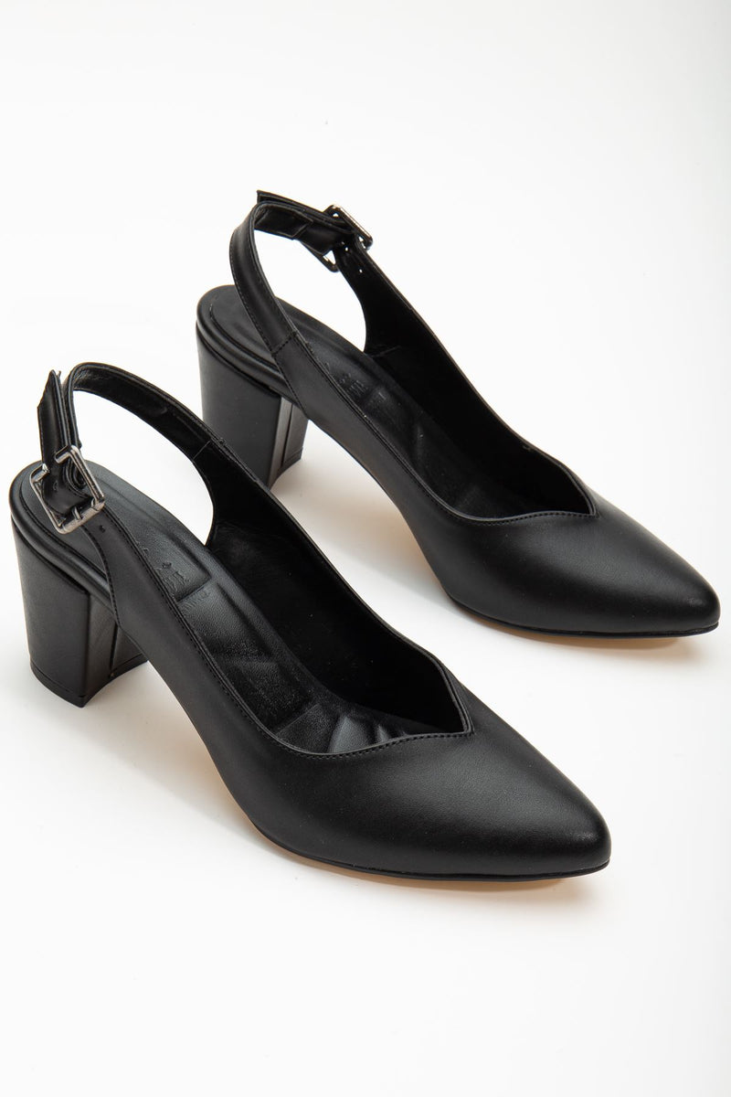 Milika Black Skin Pointed Toe High Heels Women's Shoes - STREETMODE™