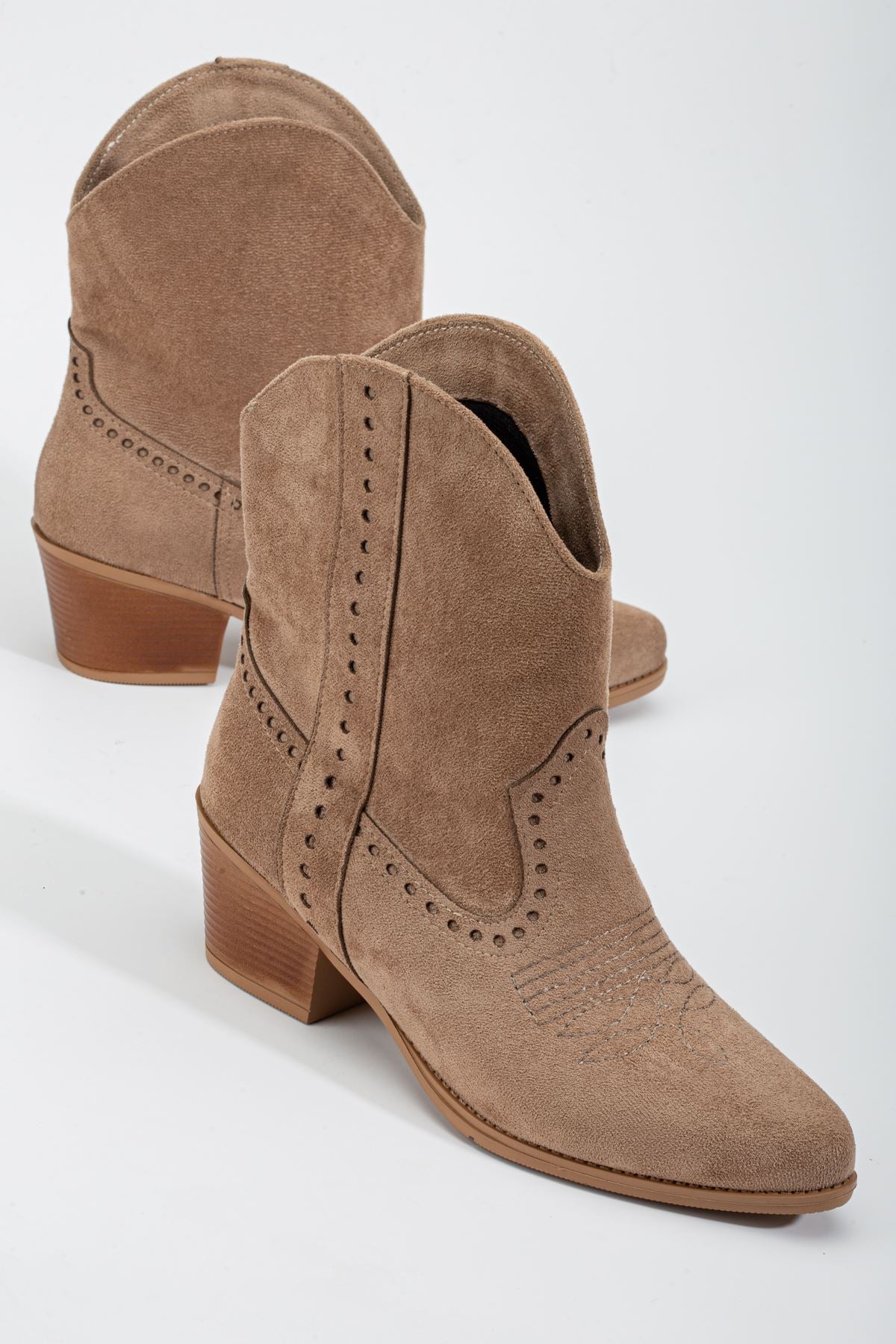 Mink Suede Embroidered Western Cowboy Boots - STREETMODE™