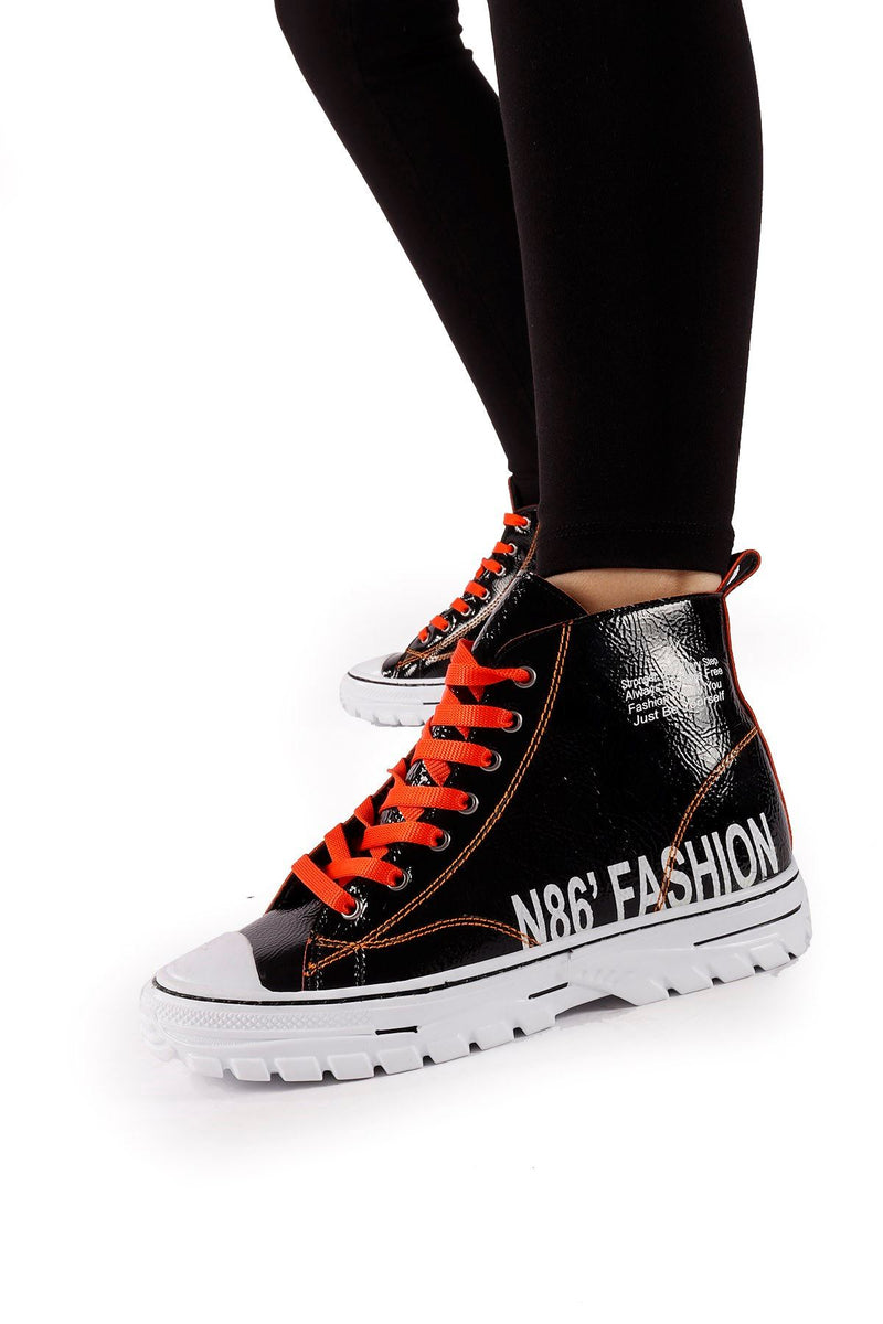 N86 Fashion Women's Black-Orange Bootie - STREETMODE™