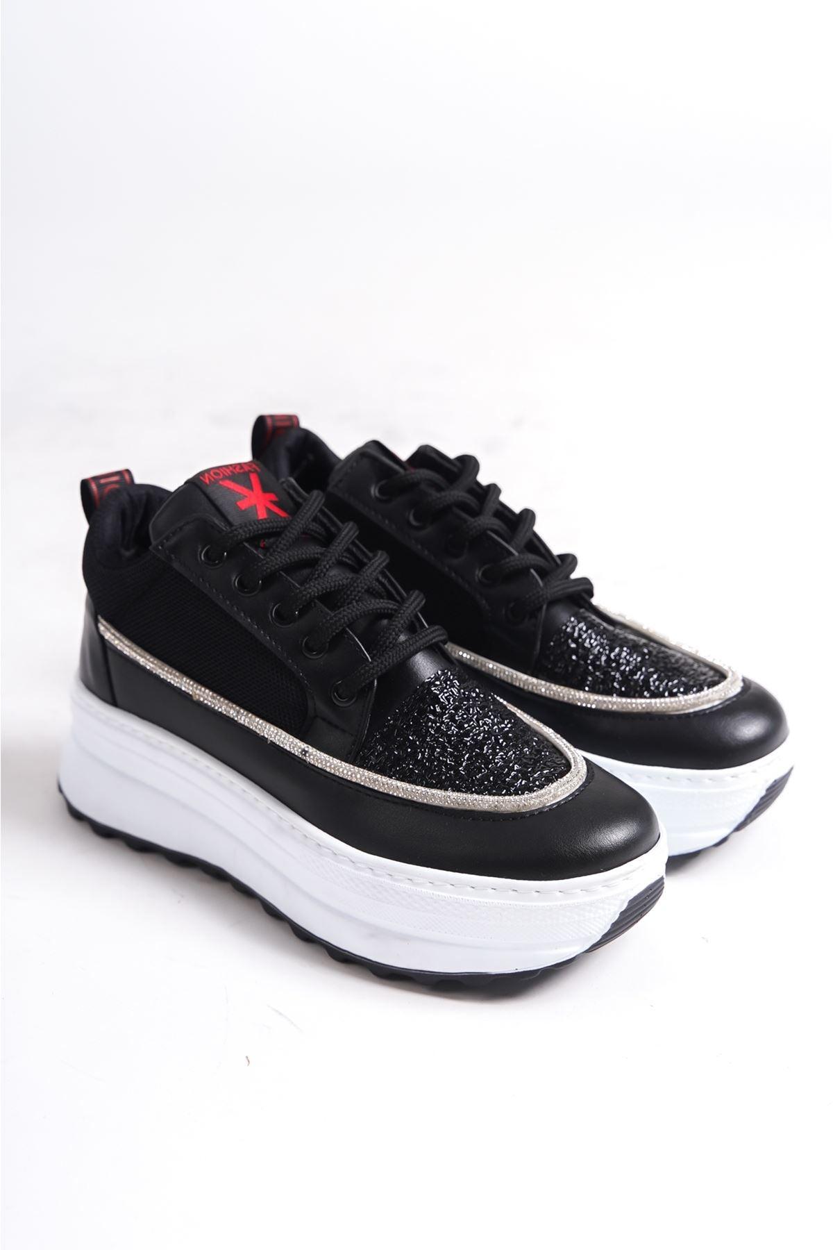 Oneo Black White Women's Sneakers Shoes - STREETMODE™