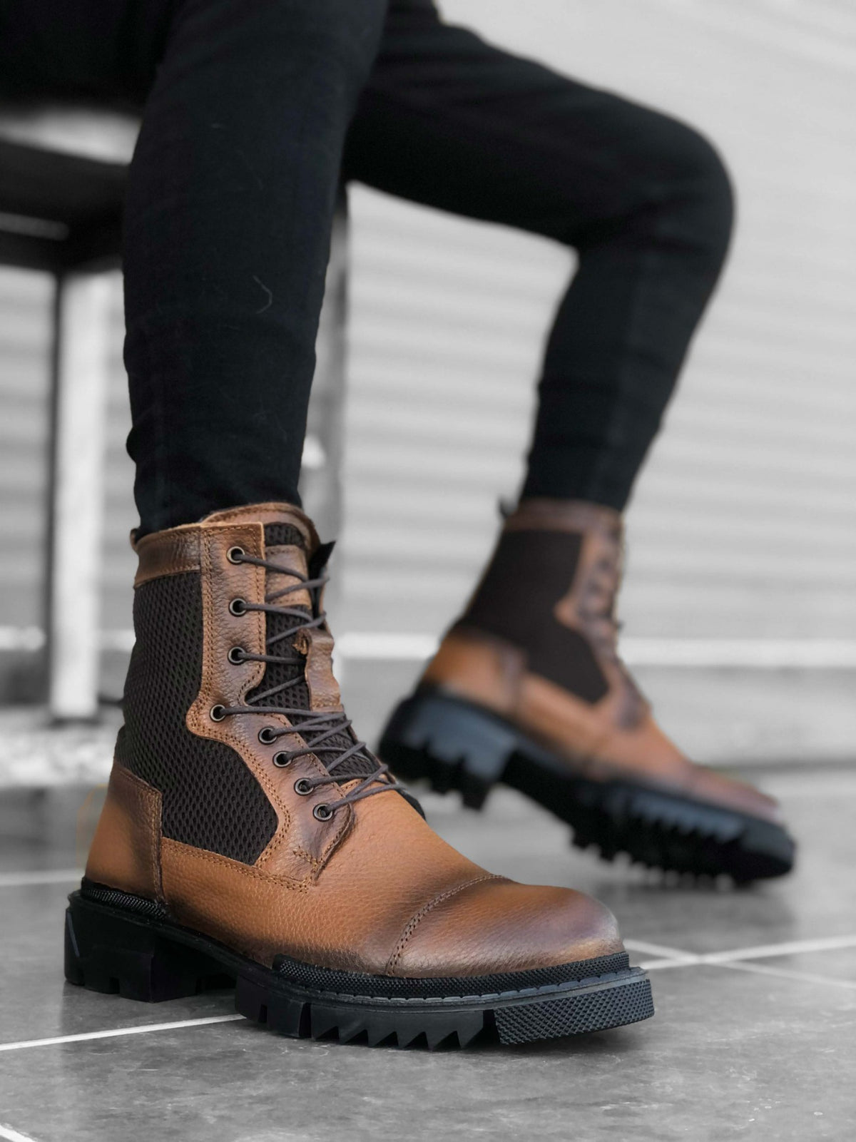 BA0183 Genuine Leather Tinted Men's Postal Boots - STREETMODE™
