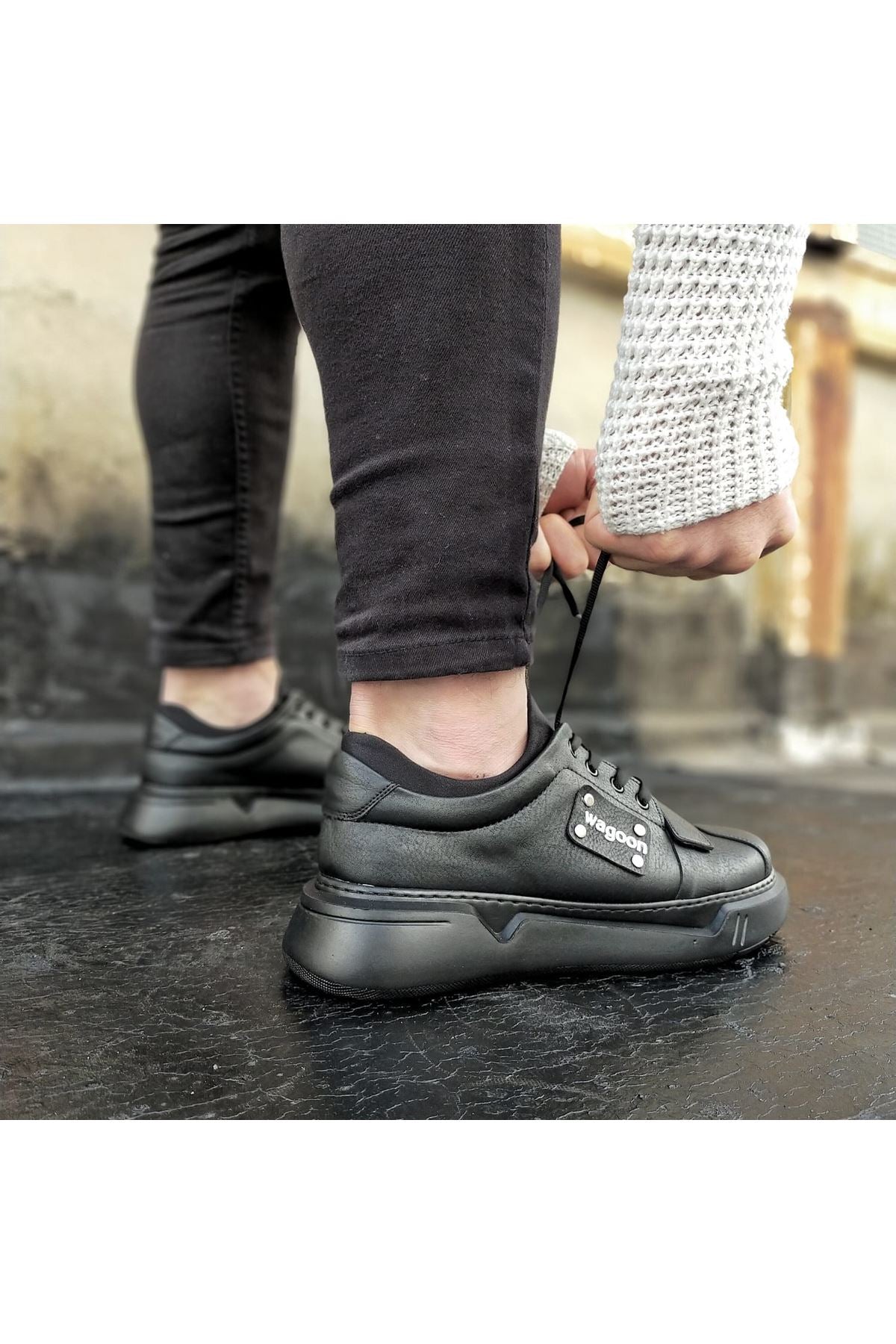 Original Design WG018 Coal Mens High Sole Shoes - STREETMODE™