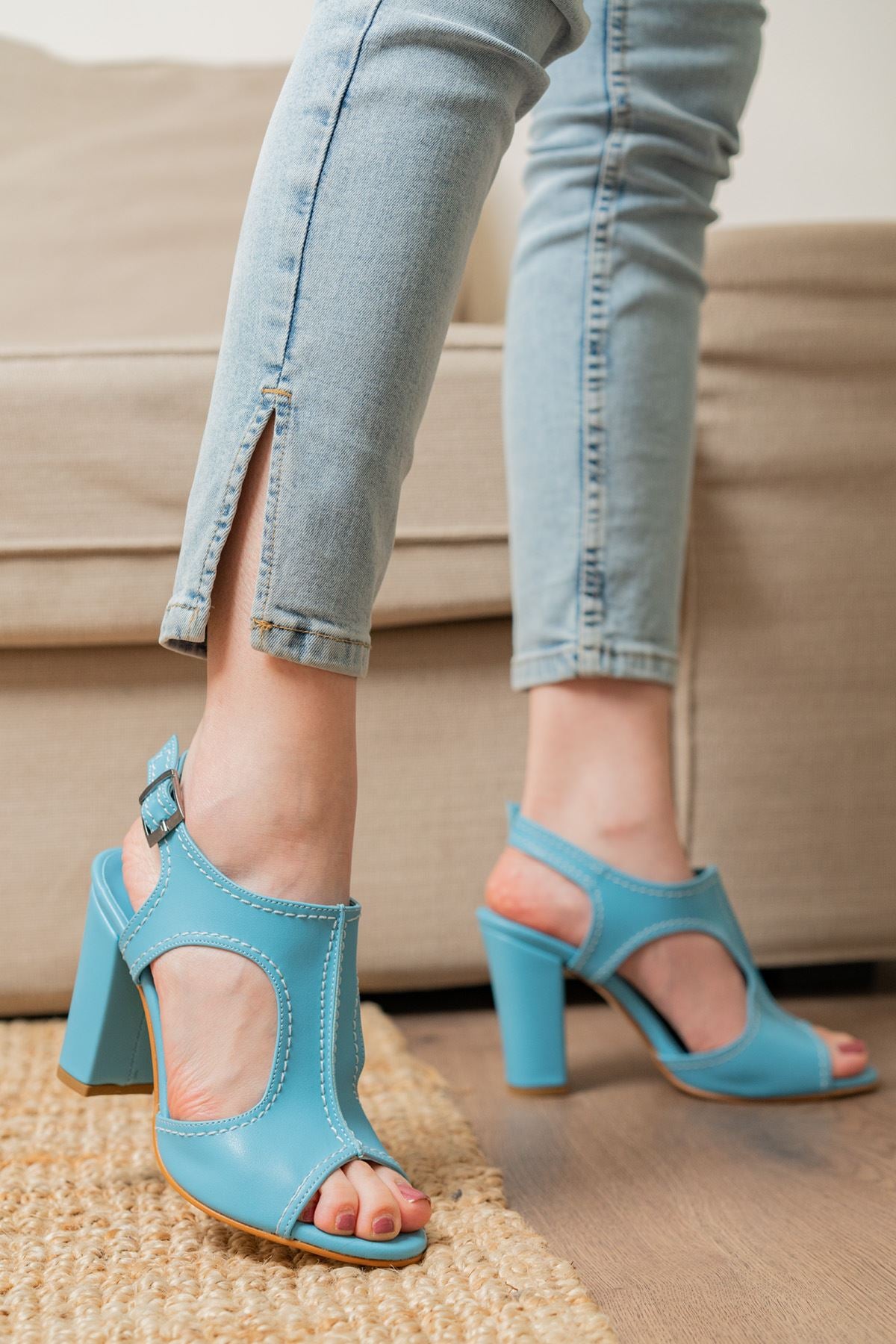 Orisha Turquoise Skin Heels Women's Shoes - STREETMODE™