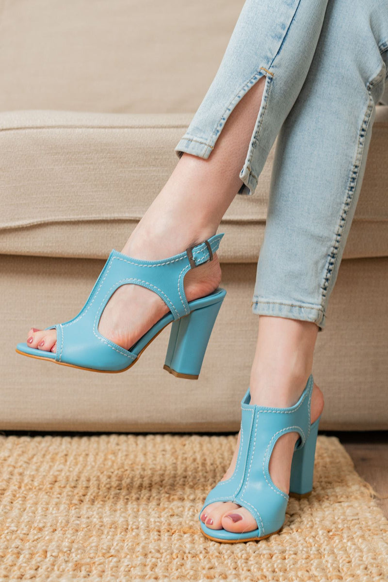 Orisha Turquoise Skin Heels Women's Shoes - STREETMODE™