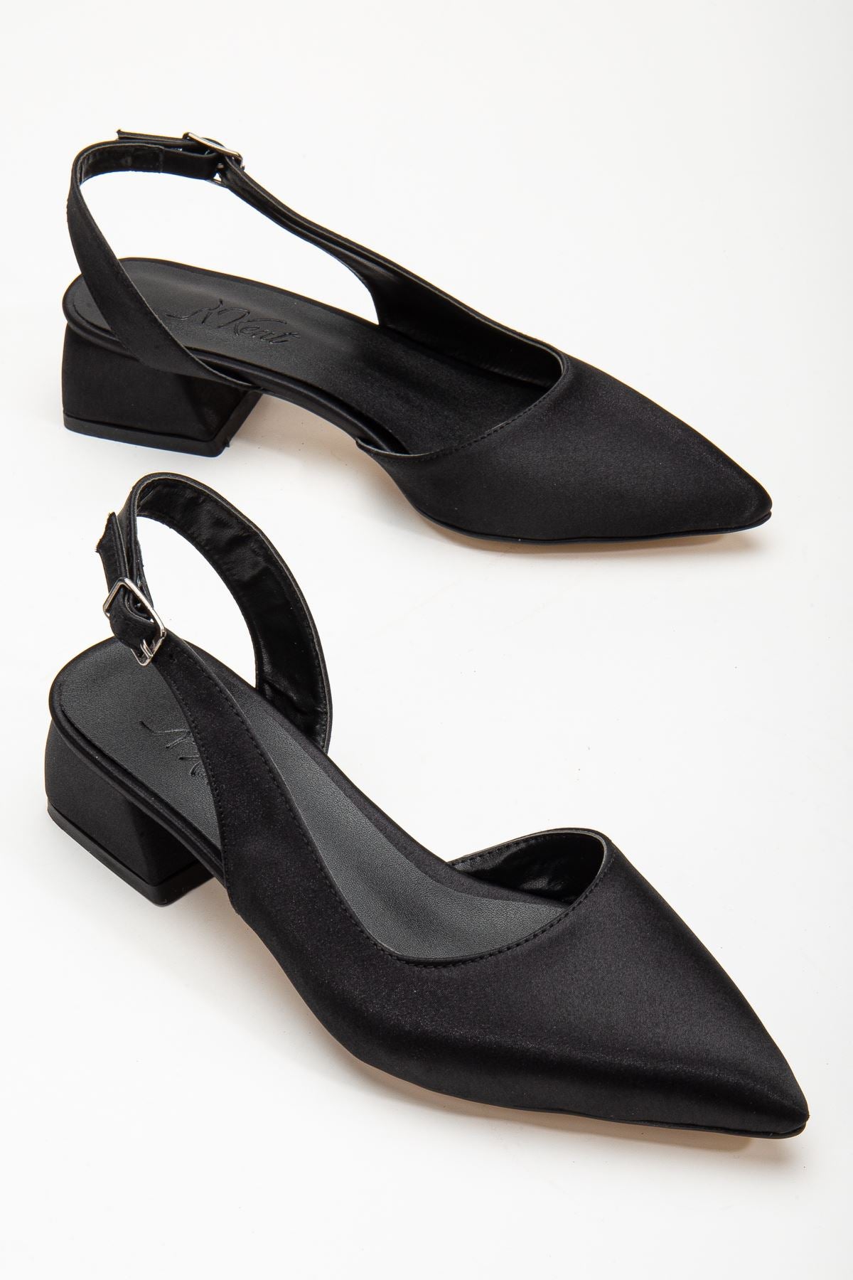 Ossie Black Satin Women's Heeled Shoes - STREETMODE™