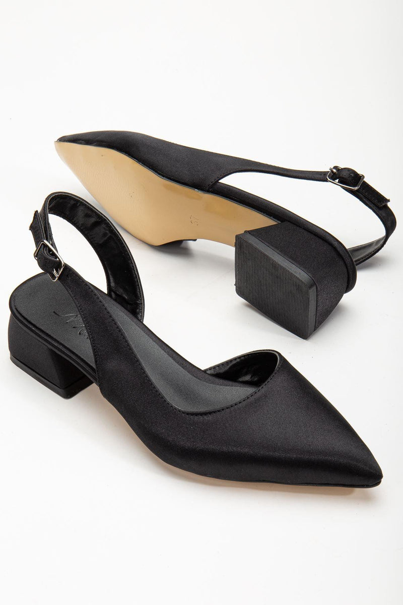 Ossie Black Satin Women's Heeled Shoes - STREETMODE™