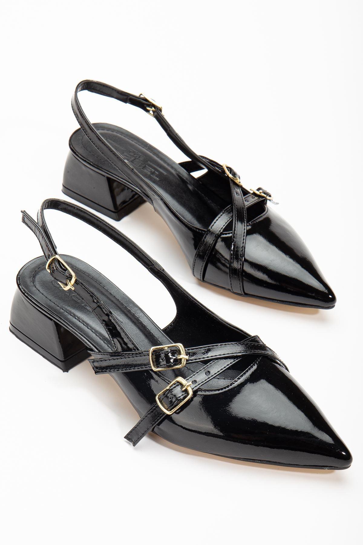 Pary Black Patent Leather Women's Heeled Shoes - STREETMODE™