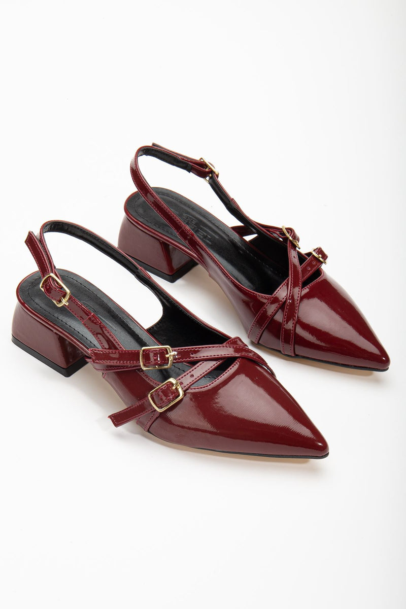 Pary Claret Red Patent Leather Women's Heeled Shoes - STREETMODE™