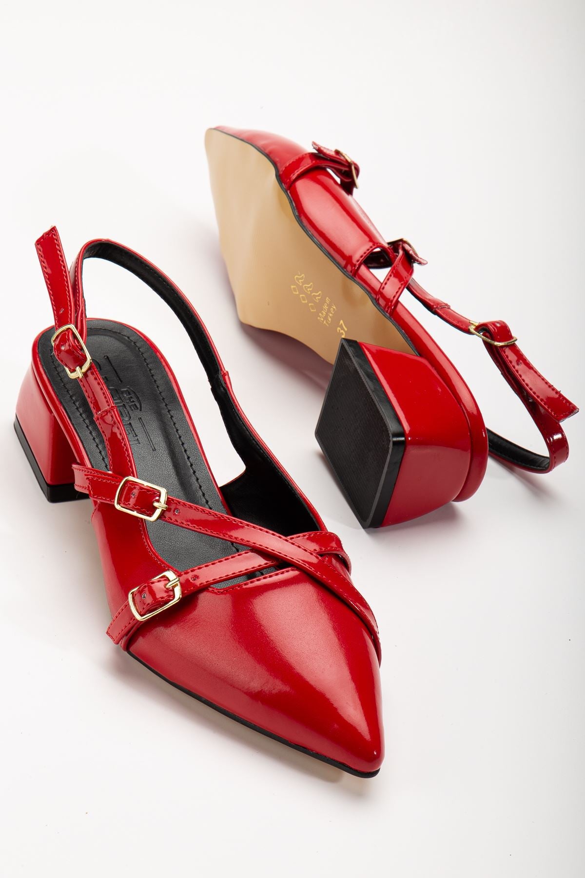 Pary Red Patent Leather Women's Heeled Shoes - STREETMODE™