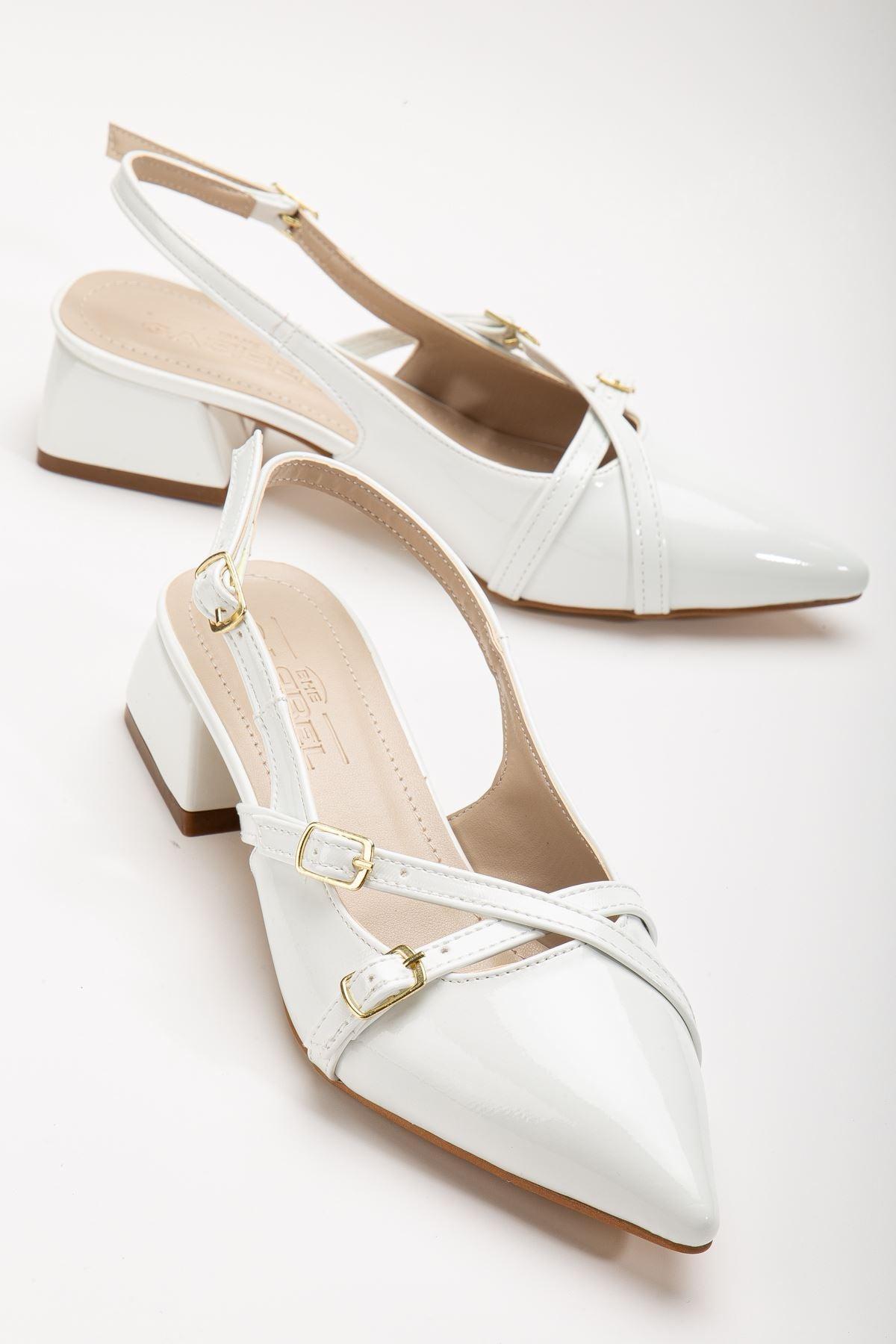 Pary White Patent Leather Women's Heeled Shoes - STREETMODE™