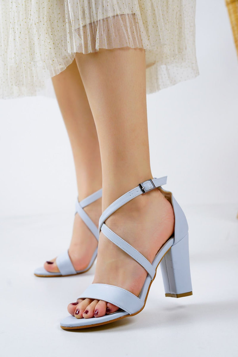 Polina Baby Blue Skin High Heels Women's Shoes - STREETMODE™