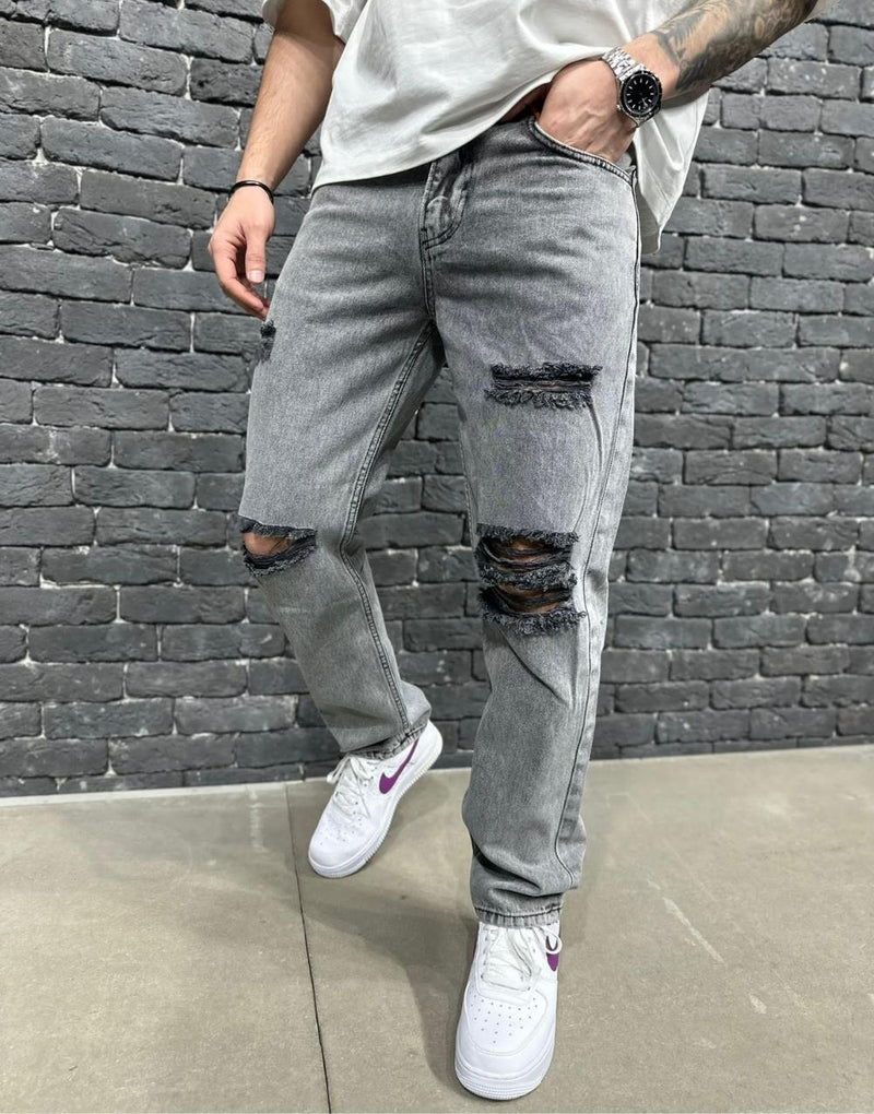 Premium Men's Distressed Baggy Jeans - STREETMODE™