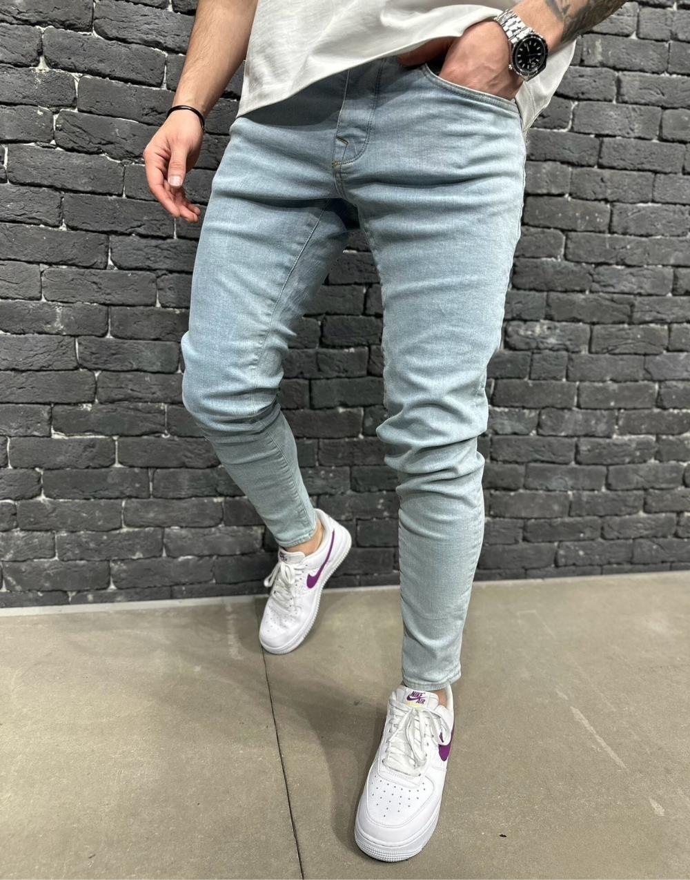 Premium Men's Skinny Jeans -Blue - STREETMODE™