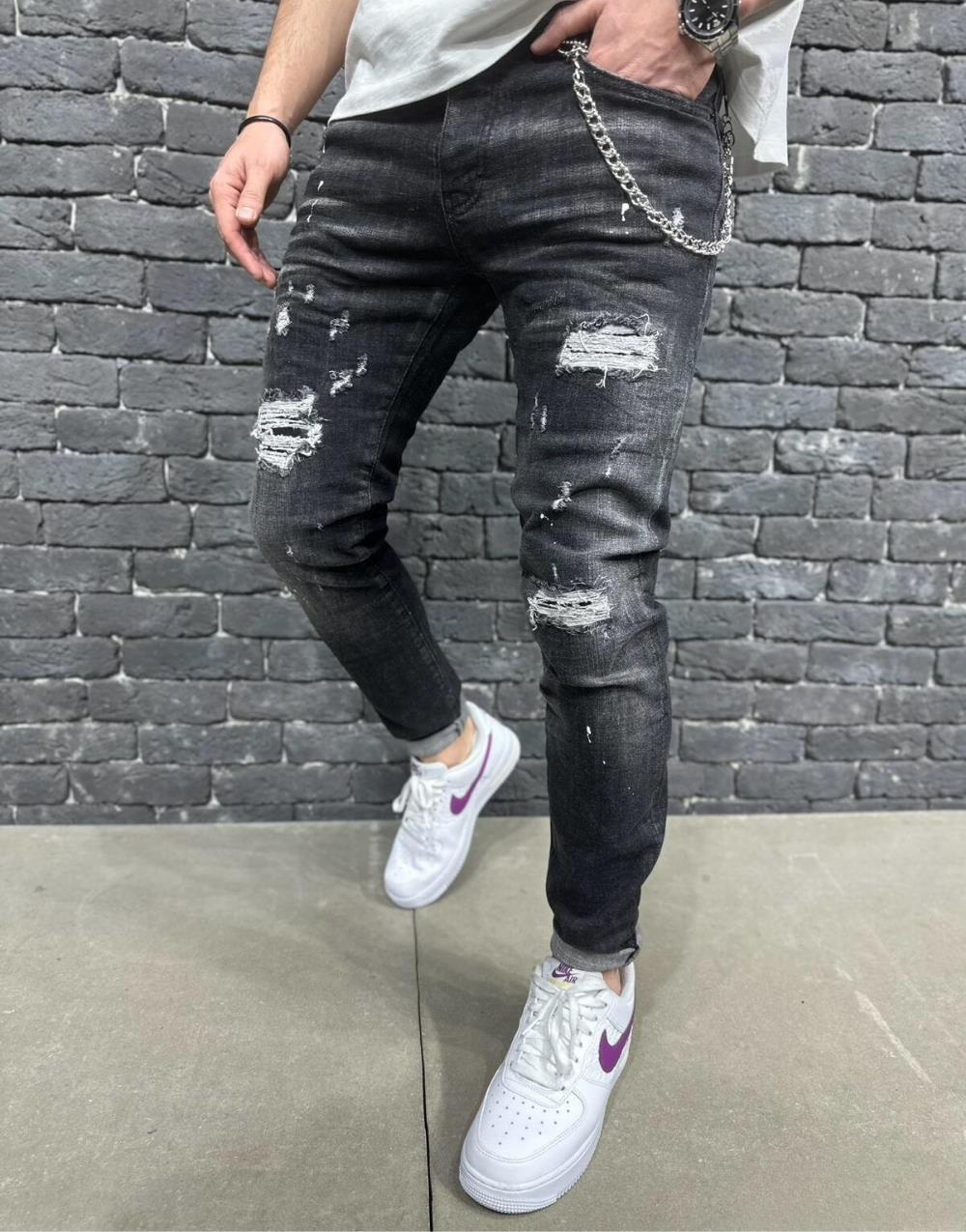 Premium Men's Slim Fit Distressed Jeans - STREETMODE™