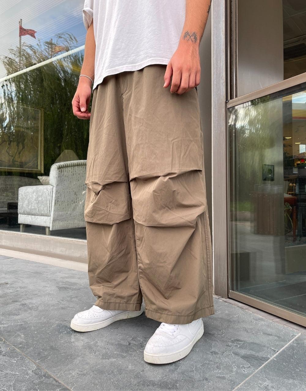 Premium Parachute Waist Elastic Men's Wide Trousers - STREETMODE™