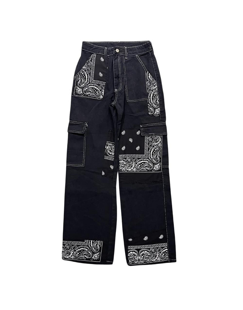 Premium Patchwork Bandana Men's Cargo Jeans - STREETMODE™