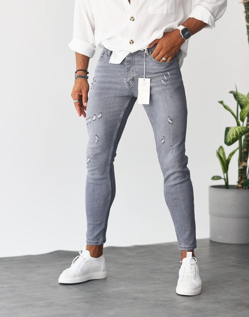 Premium Slim Fit Gray Men's Jeans - STREETMODE™